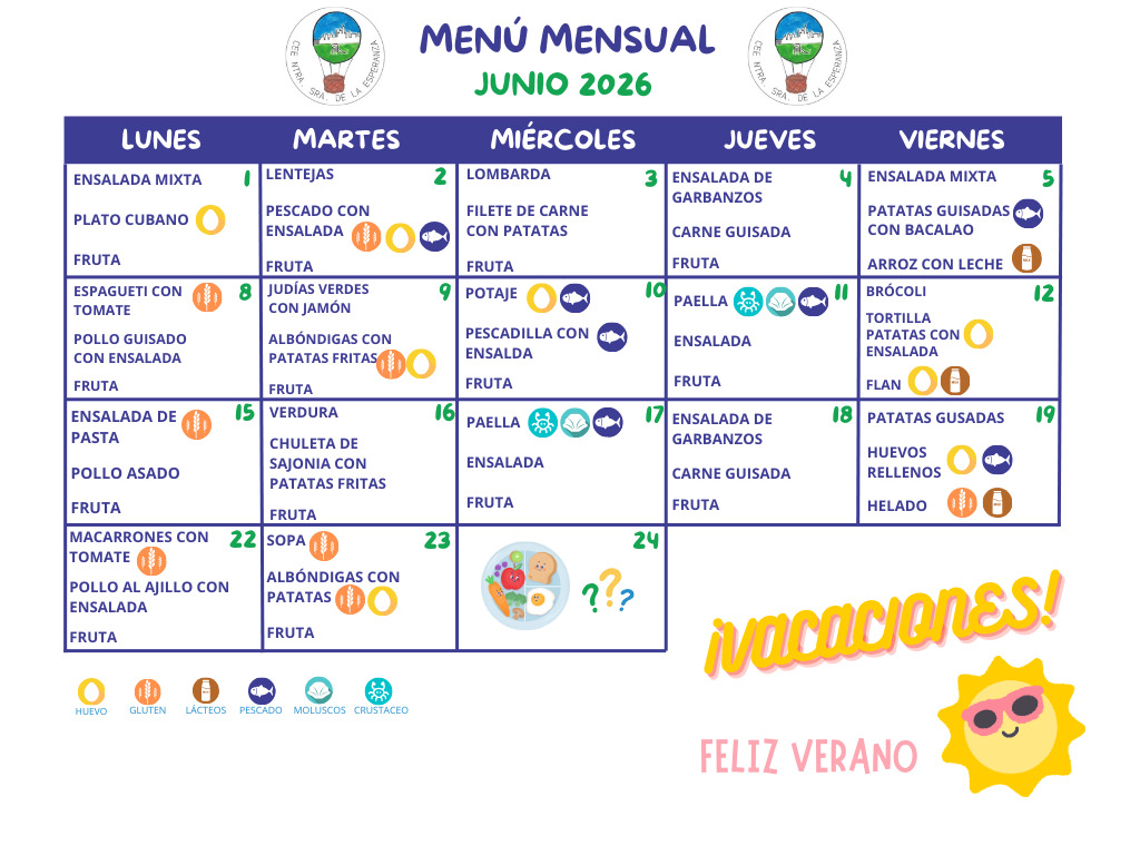 MENU JUNIO